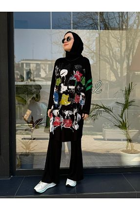 تونیک حجاب مشکی زنانه پنبه ای MissWhence - کد 876629030
