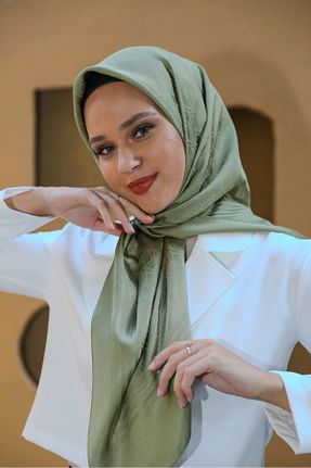 روسری خاکی پنبه پلی استر lamella - کد 876582380