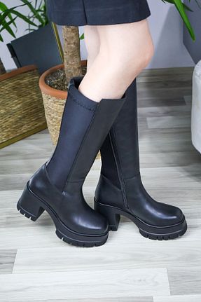 چکمه مشکی زنانه چرم مصنوعی asmi shoes - کد 876608577