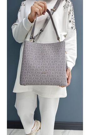 کیف دوشی طوسی زنانه چرم مصنوعی Just Polo - کد 93479827