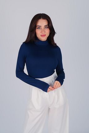 بادی سرمه ای زنانه یقه ایستاده FACETTE - کد 876603772