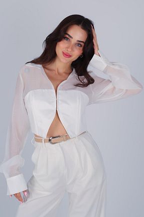 بلوز نباتی زنانه ساده FACETTE - کد 876610560