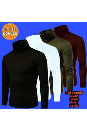 پلیور زرشکی مردانه ساده EMKA GİYİM - کد 876637118