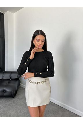 پلیور مشکی زنانه ساده BUTİKKCE - کد 876659349