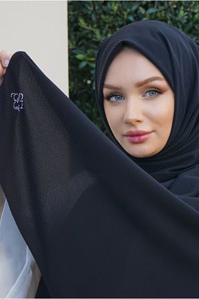 شال مشکی زنانه کرپ ŞULE GÖSTERİŞLİ - کد 876648045