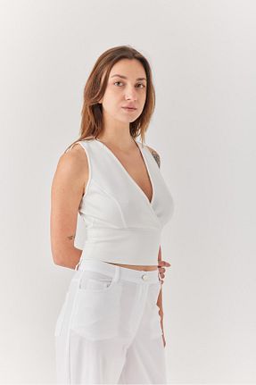 بادی سفید زنانه یقه نیم ماهیگیر Vatye - کد 876653185