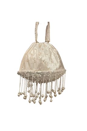 کیف مجلسی سفید زنانه پارچه ای Banefera - کد 876663310