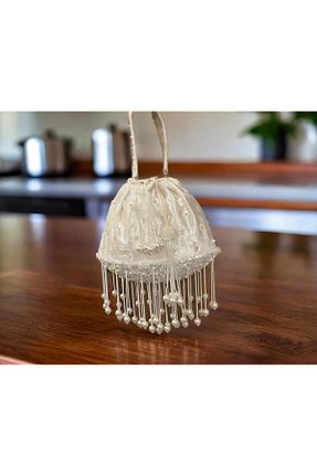 کیف مجلسی سفید زنانه پارچه ای Banefera - کد 876663310