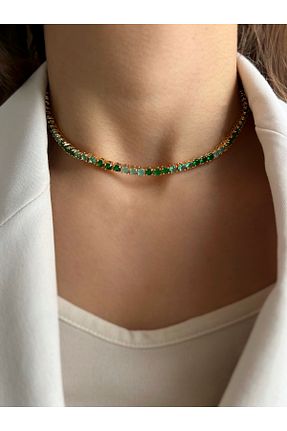 گردنبند جواهر طلائی زنانه زیرکن ToffyStore - کد 876677779