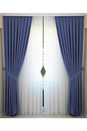 پرده زمینه آبی پلی استر BD beyaz dokuma - کد 802548663