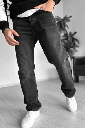 شلوار جین مشکی مردانه پاچه پهن Karma Wear - کد 876679244
