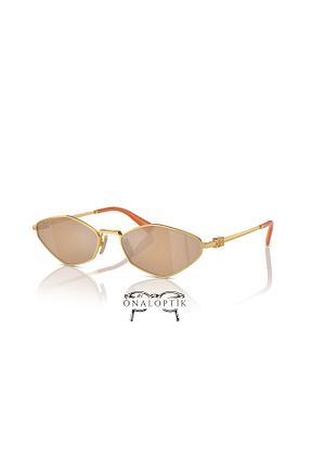 عینک آفتابی طلائی زنانه UV400 Miu Miu - کد 876678371