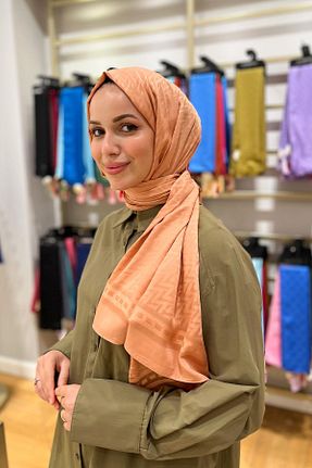 شال نارنجی زنانه پنبه ای Armine - کد 856013633
