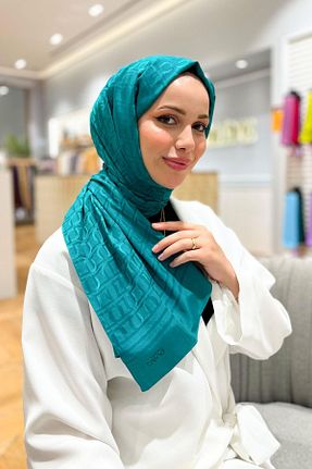 شال فیروزه ای زنانه پنبه ای Armine - کد 856013590