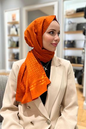 شال نارنجی زنانه پنبه ای Armine - کد 856013627