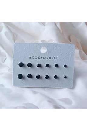 گوشواره جواهر مشکی زیرکن NAS fashion - کد 870576150