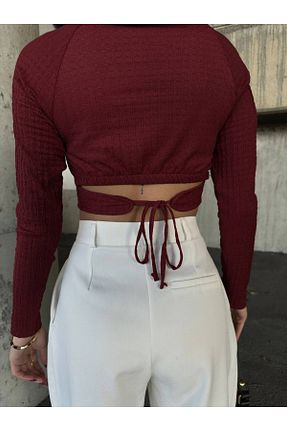 بلوز زرشکی زنانه ساده LYMENS - کد 876717415