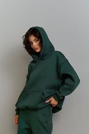 سوئیشرت سبز زنانه ساده YAKAMEL - کد 876817298