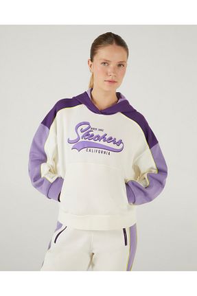 سوئیشرت اسپرت سفید زنانه رگولار Skechers - کد 872092254