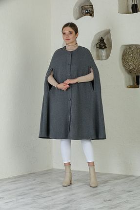 پانچو حجاب طوسی زنانه بافت ensade - کد 156917485