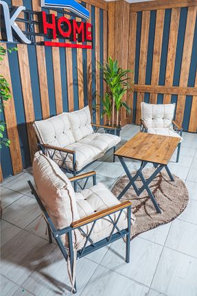 ست باغچه بژ فلزی UFUK HOME - کد 876849833