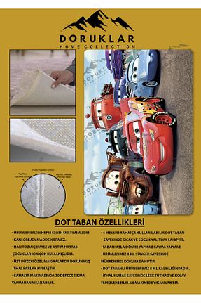 فرش بچه گانه رنگی پلی استر Doruklar Home Collection - کد 876854823
