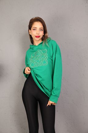سوئیشرت سبز زنانه ساده only moon - کد 876866785