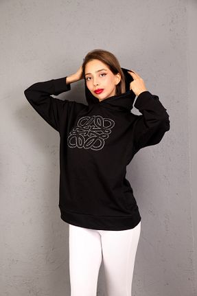 سوئیشرت مشکی زنانه ساده only moon - کد 876866666