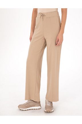 شلوار کرمگن بژ زنانه پاچه گشاد Pierre Cardin - کد 876861039