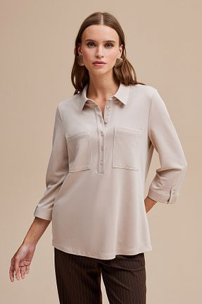 بلوز بژ زنانه ساده Naramaxx - کد 876875945