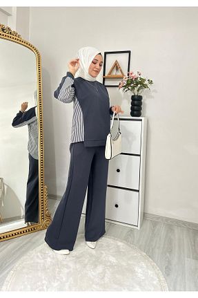 ست گرمکن حجاب طوسی زنانه رگولار Moda Krash - کد 876908154