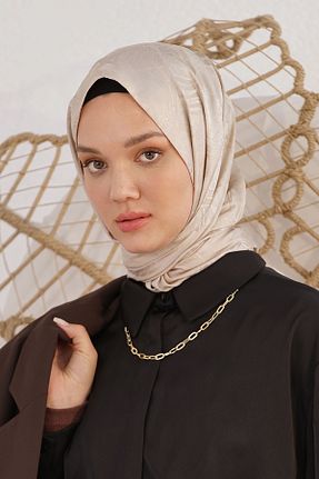 شال بژ زنانه پنبه ای Loryan - کد 876929037