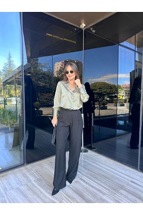 شلوار مشکی زنانه پارچه MODA - کد 876917690