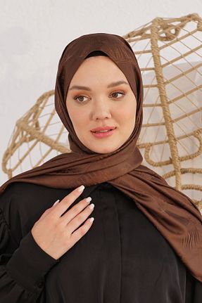 شال قهوه ای زنانه پنبه ای Loryan - کد 876929041