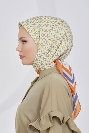 روسری نارنجی پنبه ای Loryan - کد 876927621