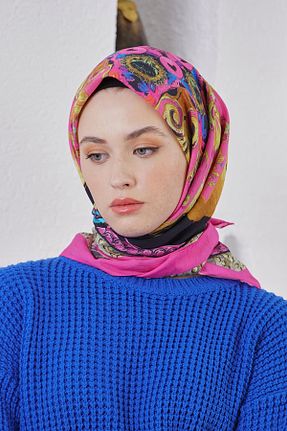 روسری صورتی پنبه ای Loryan - کد 876927987