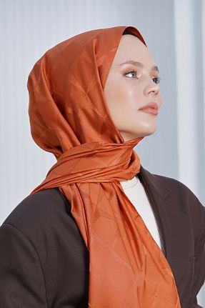 روسری نارنجی پنبه ای Loryan - کد 876928784