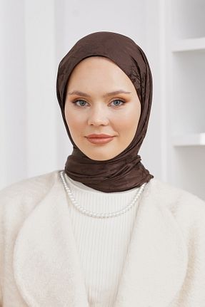 شال قهوه ای زنانه پنبه ای Loryan - کد 876929216