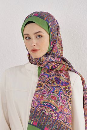 شال آبی زنانه پنبه ای Loryan - کد 876927778