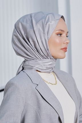 روسری طوسی پنبه ای Loryan - کد 876928102