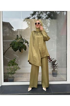 شلوار حجاب سبز زنانه پلی استر QOOQ STORE - کد 876927322