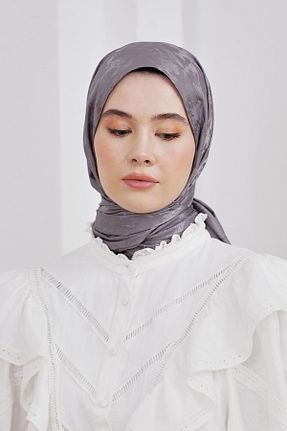 روسری طوسی پنبه ای Loryan - کد 876929059