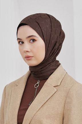 شال قهوه ای زنانه پنبه ای Loryan - کد 876927952