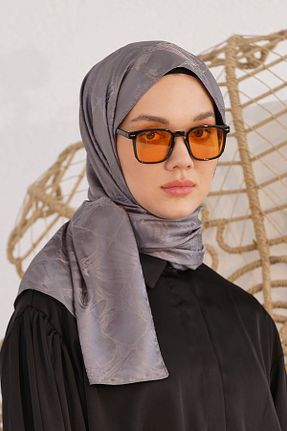 روسری طوسی پنبه ای Loryan - کد 876929158