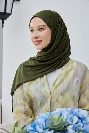 شال خاکی زنانه ویسکون Şalland - کد 757553191
