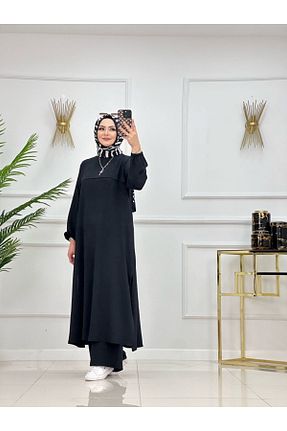 ست بالاتنه و پائین تنه حجاب مشکی زنانه رگولار Enans Design - کد 876963212
