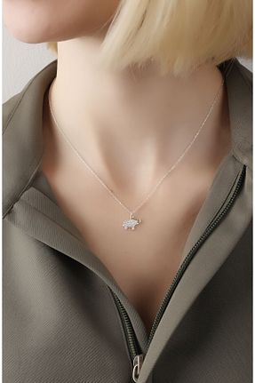 گردنبند نقره سفید زنانه 925 عیار LİNOVE JEWELLERY - کد 873814000