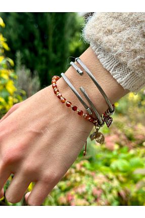 دستبند جواهر قهوه ای زنانه سنگ طبیعی Gökçeada - کد 876977031
