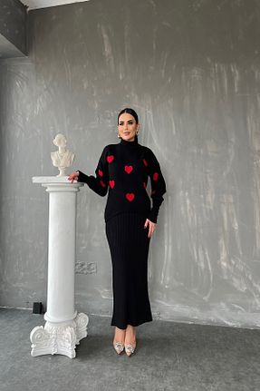 لباس مشکی زنانه تریکو LİLA İSTANBUL - کد 876993086