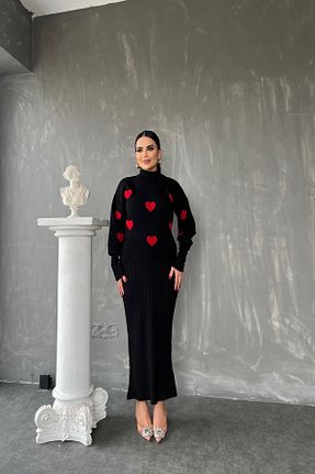 لباس مشکی زنانه تریکو LİLA İSTANBUL - کد 876993086